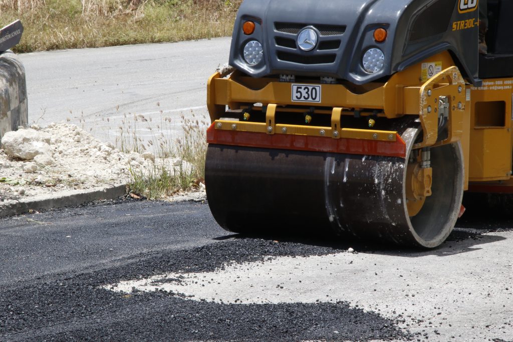 Pothole patching in Barbados