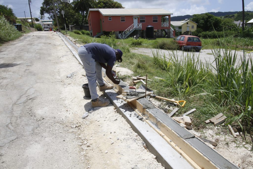 Kerb construction along Babylon Road, St. Andrew under the Scotland District Road Rehabilitation Project. 